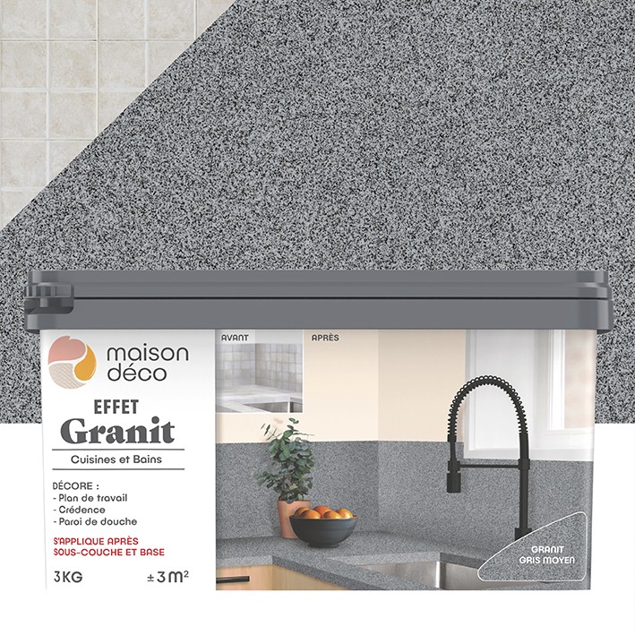 Effet Granit - Enduit de rénovation - Gris moyen