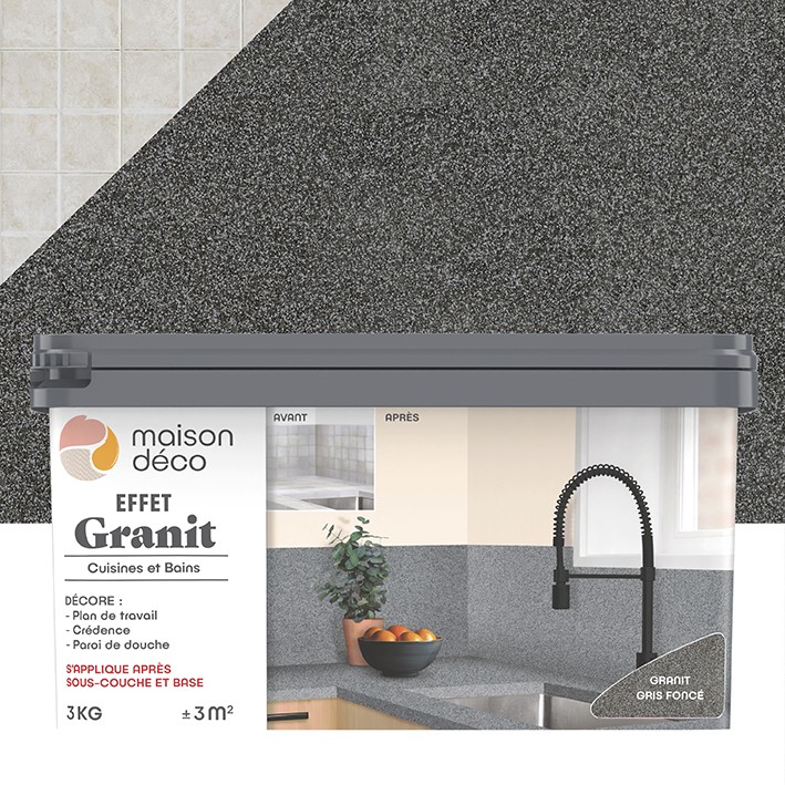 Effet Granit - Enduit de rénovation - Gris foncé