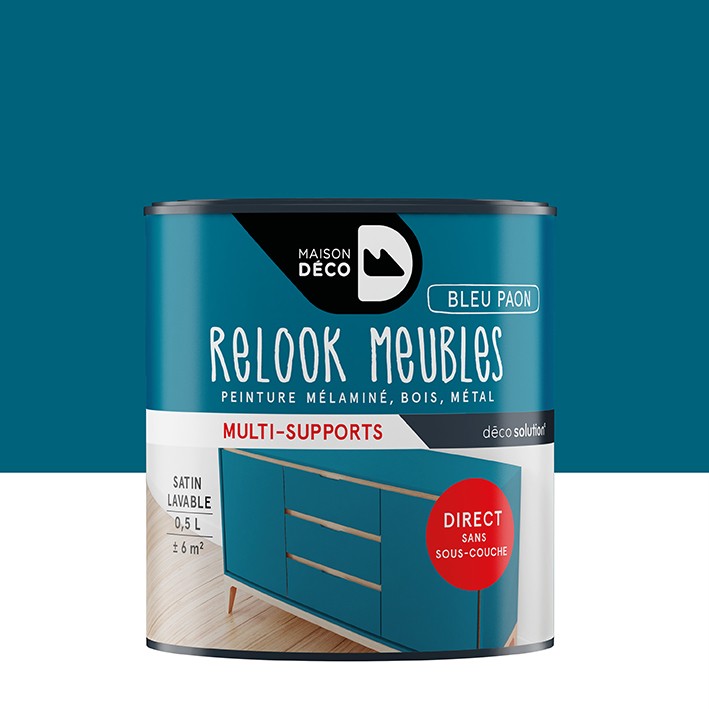 Peinture Relook Tout finition - Aspect satin - Bleu paon