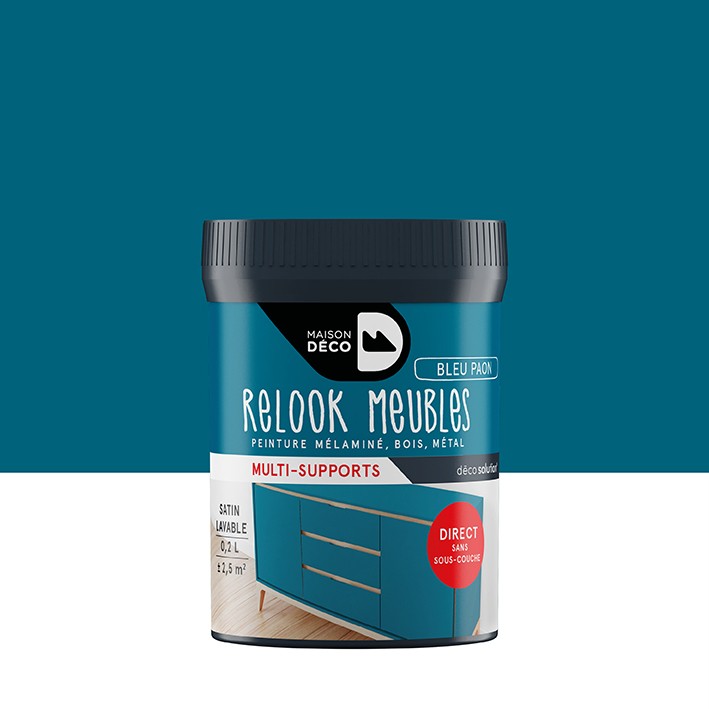 Peinture Relook Tout finition - Aspect satin - Bleu paon