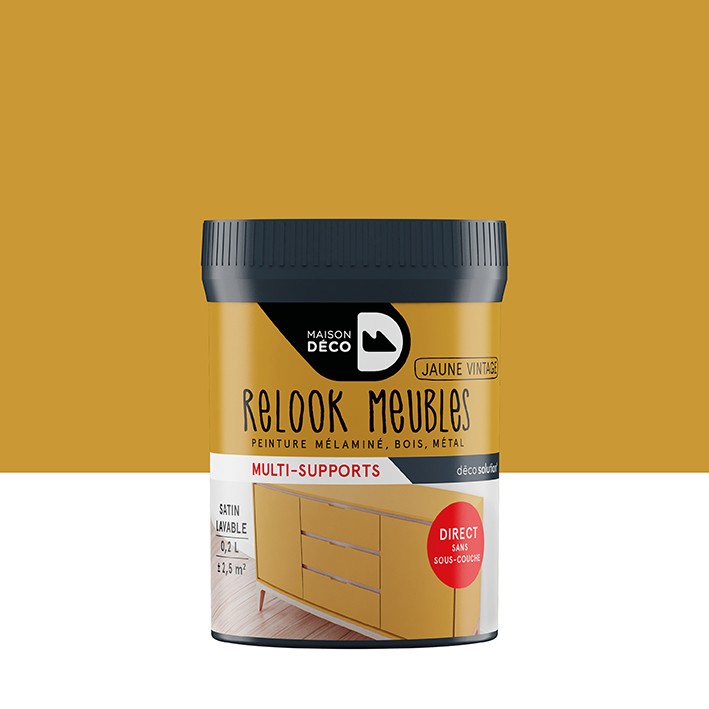 Peinture Relook Tout finition - Aspect satin - Jaune vintage