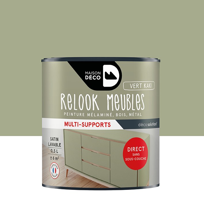 Peinture Relook bois Les Unis - Satin - Vert kaki