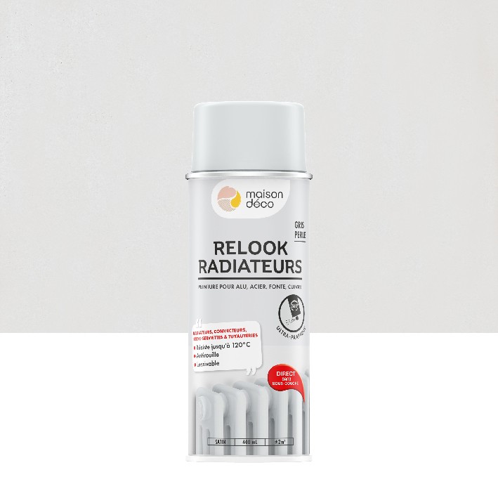 Peinture Relook Radiateurs aérosol - Satin - Satin : Gris perle