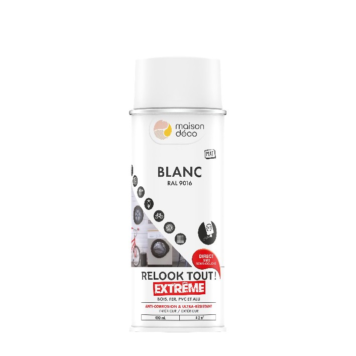 Peinture Relook Tout Extrême - Aspect mat - Mat : blanc RAL 9016