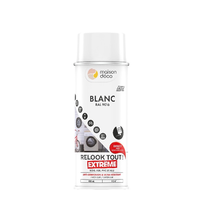 Peinture Relook Tout Extrême - Aspect satin - Laqué : blanc RAL 9016