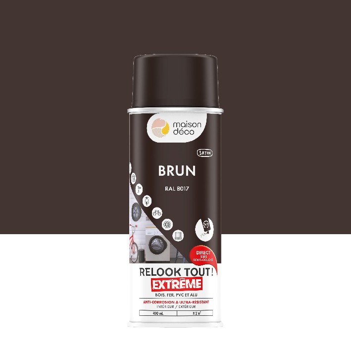 Peinture Relook Tout Extrême - Aspect satin - Satin : brun