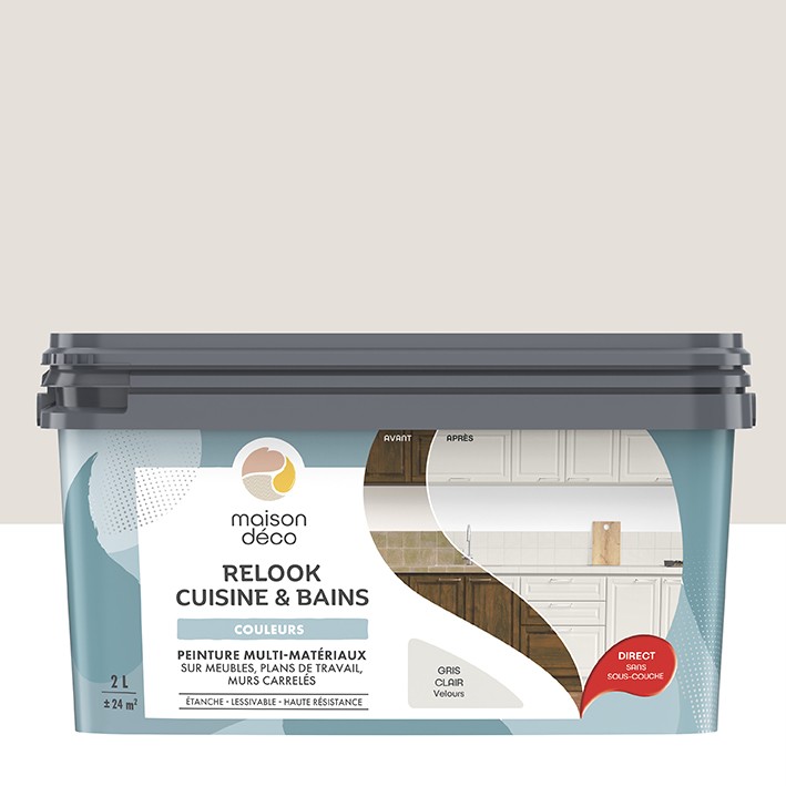  Peinture multi-matériaux  - Relook Cuisine et Bains  - Les couleurs - Gris Clair